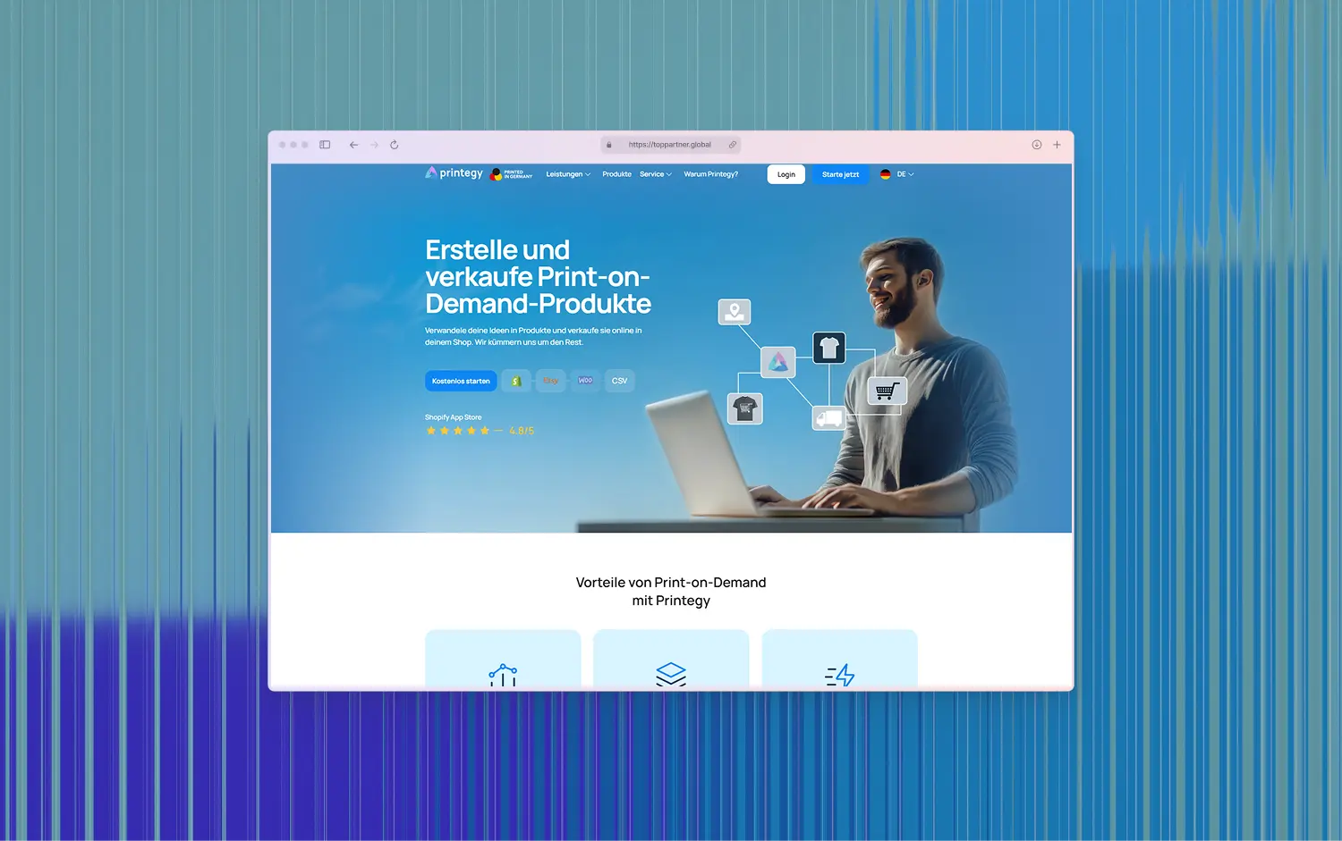 Website und Produkt-Design Printegy – CBachleitner